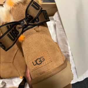 UGG Mini Bailey Bow Plaid Punk Boots